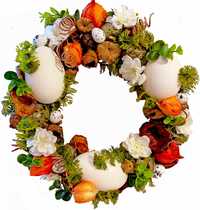 Великденски венец с яйца - Декорация за Великден 44 см
