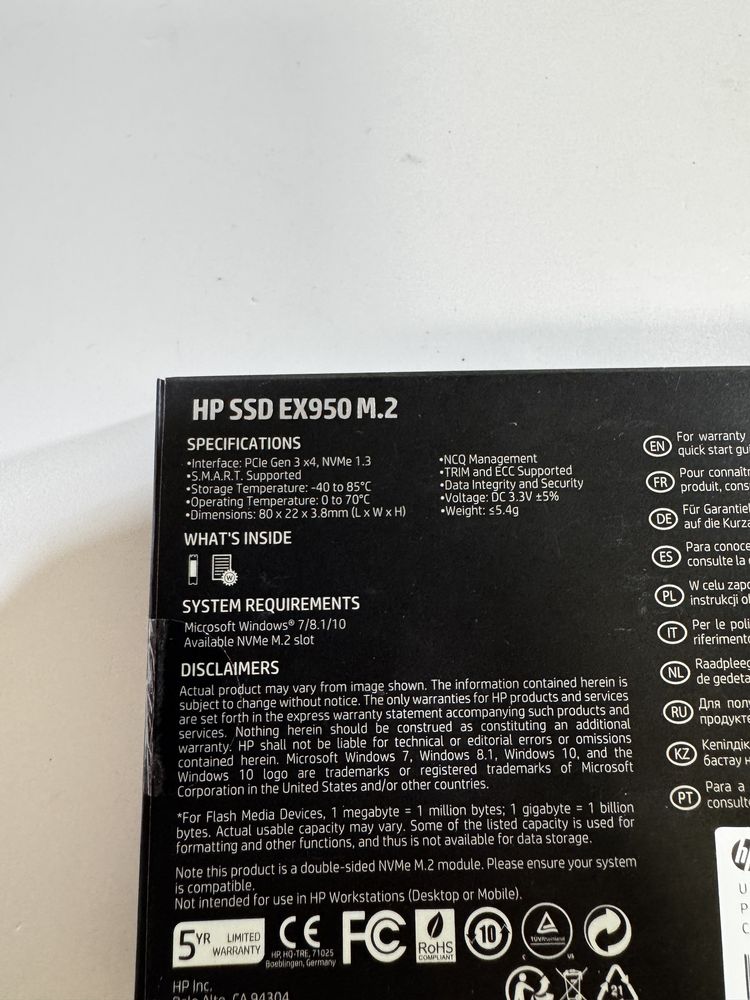 SSD HP EX950 M.2 ,512Gb Sigilat