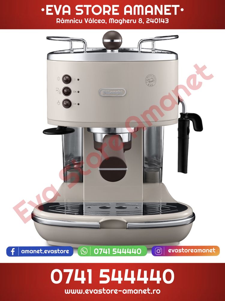 Espressor Manual DeLonghi Icona Vintage 15 bar 1.4l 1100W Crem