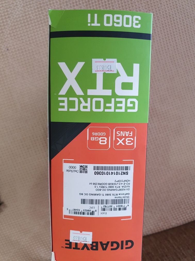 Видеокарт GeForce RTX 3060ti Gygabyte