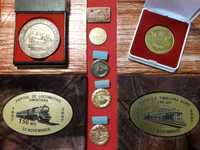 Medalii insigne căi ferate CFR locomotive gări