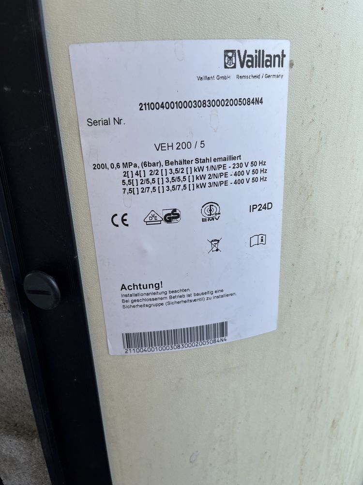 Бойлер Vaillant eloSTOR VEH 200/5 - 200л