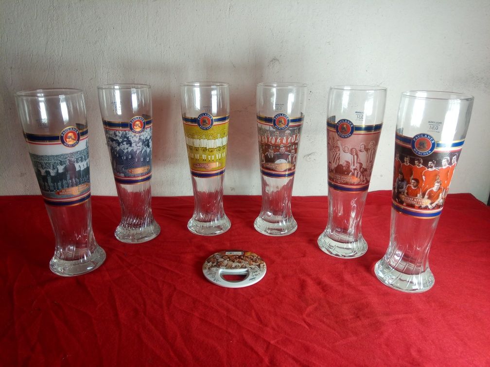 6 броя Колекционерски Чаши за Бира PAULANER FC Bayern Munchen