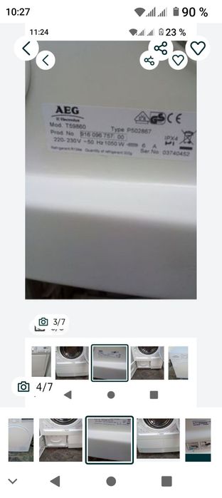 Vând uscător de rufe AEG