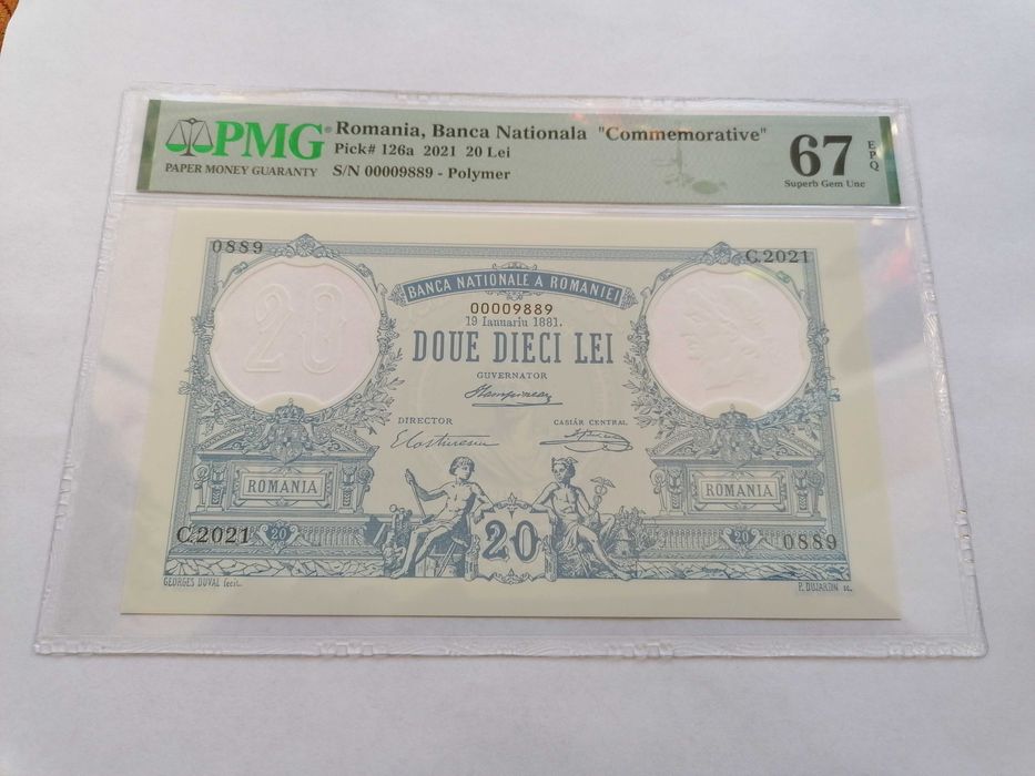 Replica bancnota BNR 20 lei Gradata PMG 67