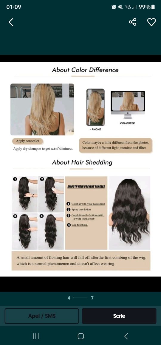 OFERTA!Peruca  blondă ,nouă ,deosebită