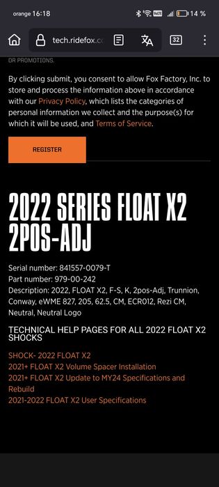 Amortizoroare  shock-ur  spate Fox Float X2 Factory Emtb 205x62.5 si 2