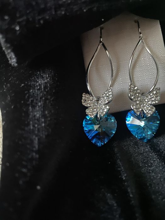 Серьги серебро с кристаллами Сваровски