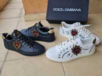 Sneakersi Dolce&Gabbana NOI*D&G ORIGINALI*Piele,Alb,Negru 43*Cadoul Id