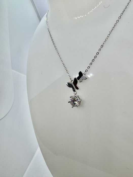 Сребърно колие с мойсанит (диамант) 1 карат