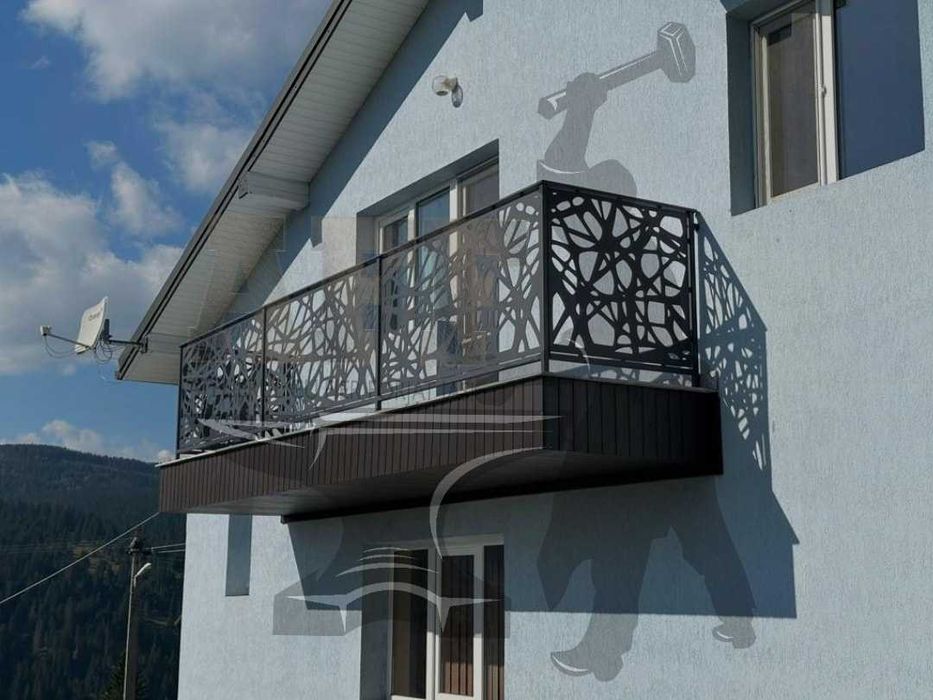 Balustrade exterioara vopsite in camp electrostatic