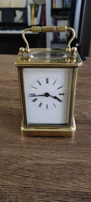 Ceas călătorie Carriage Clock din alamă – mecanic,  cheie originala