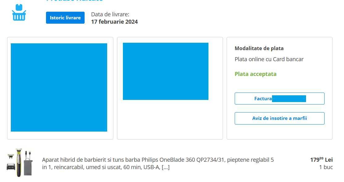 Aparat de barbierit si tuns barba PHILIPS OneBlade 360 QP2734