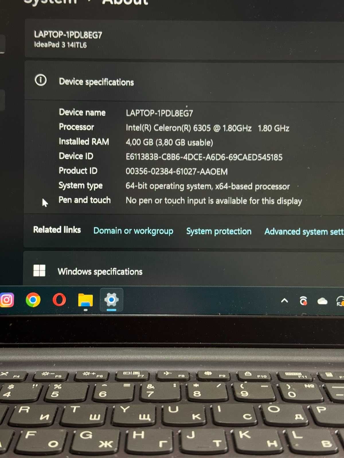 Продавам лаптоп Lenovo IdeaPad 3 14ITL6
