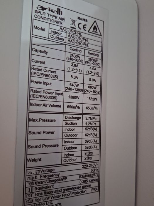 2 НОВИ Хипер+ Wi-Fi, Инверторни Arielli (стаи до 30м²)