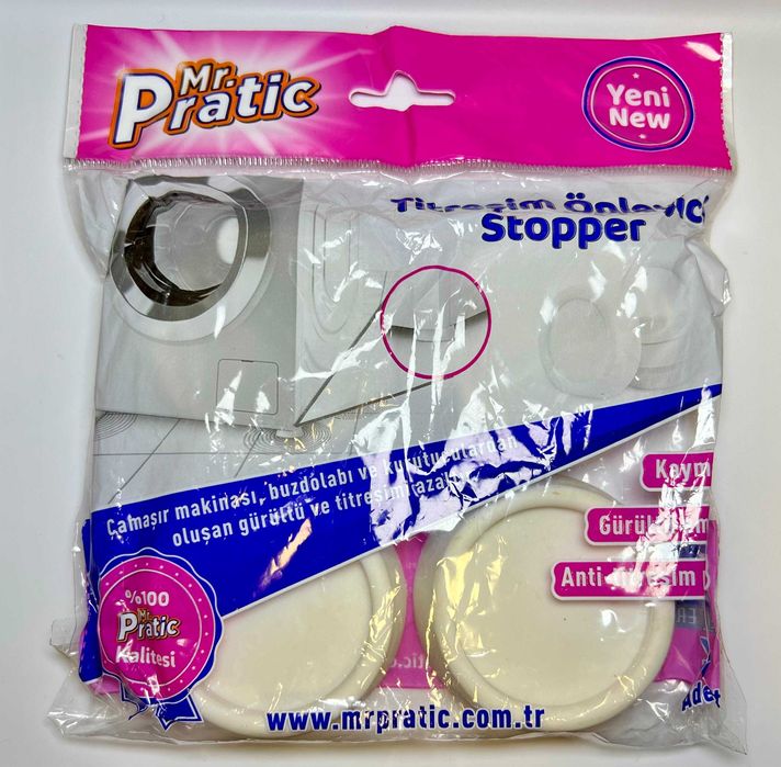 Set 4 piciorușe antivibrație mașina de spălat - Silicon - Alb