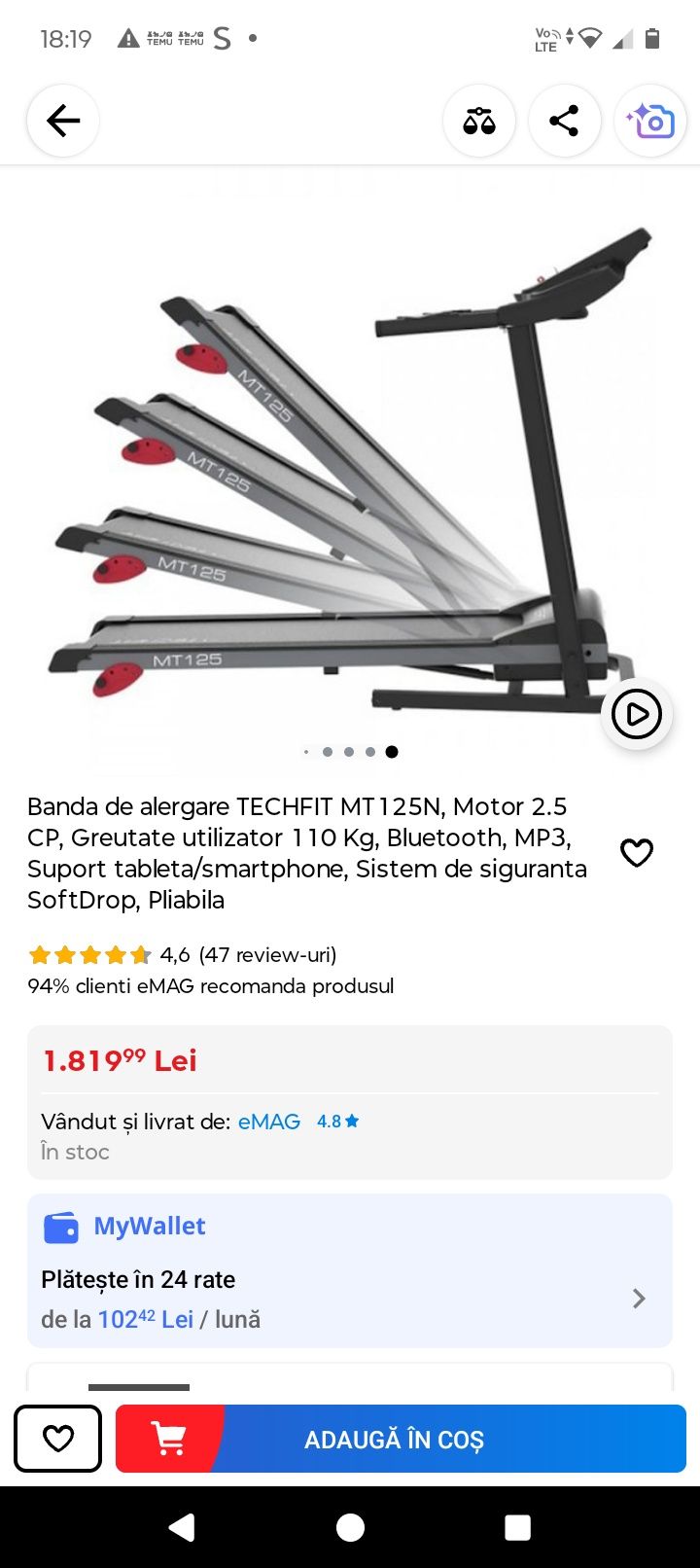 Banda alergat Techfit MT125N