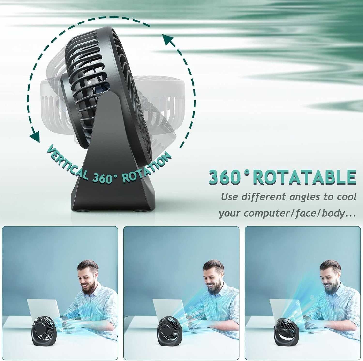SHAVINGFUN Настолен вентилатор, 5 нива , въртящ се на 360 гр.