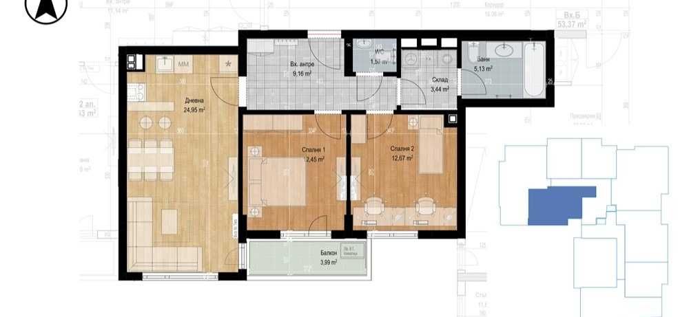 Продава се Тристаен апартамент в София, Младост 4 - 103 кв.м за 2121 €/кв.м - Снимка #4