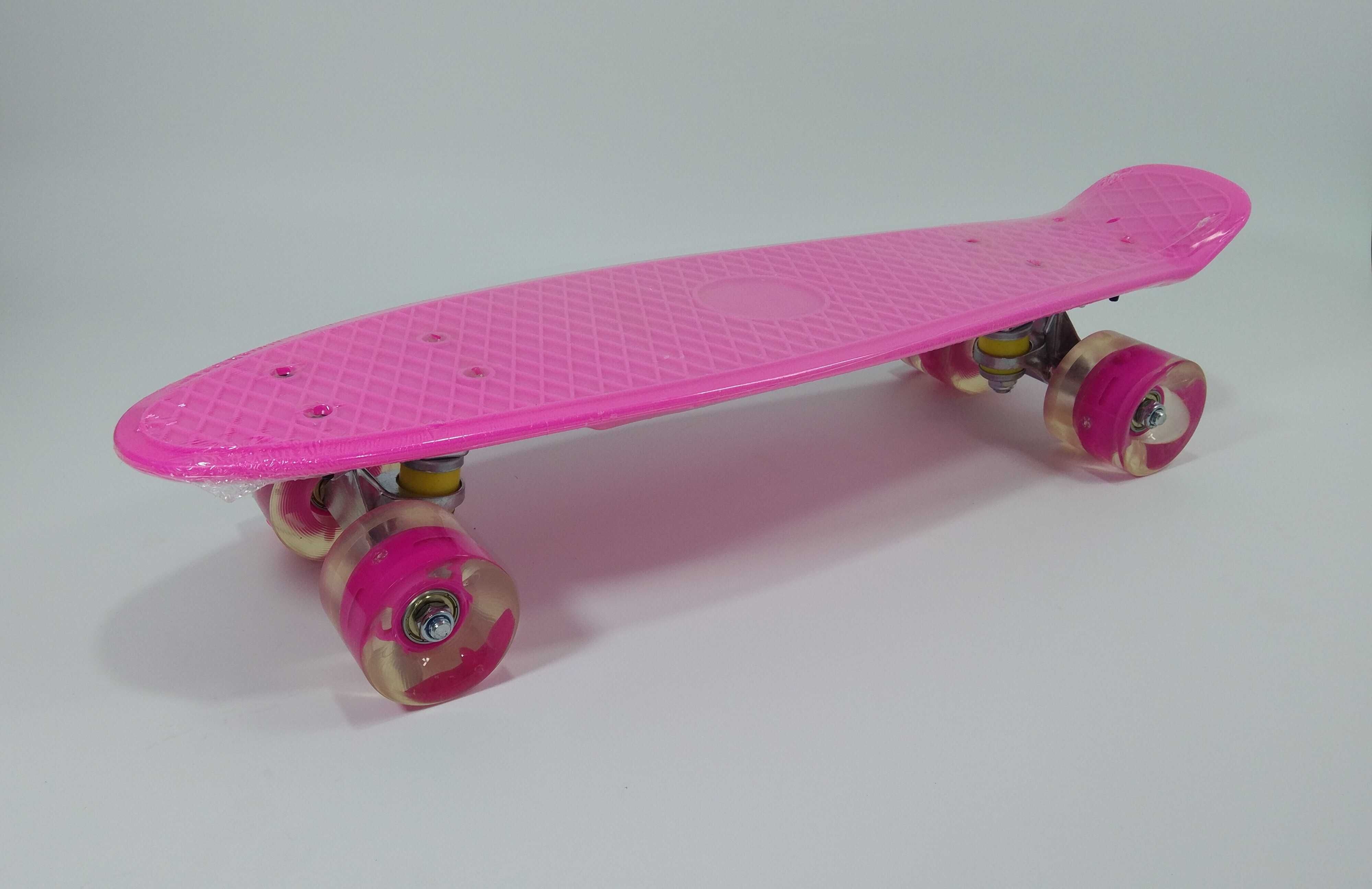 Розови цикламени светещи пениборди скейтборд penny board / пениборд