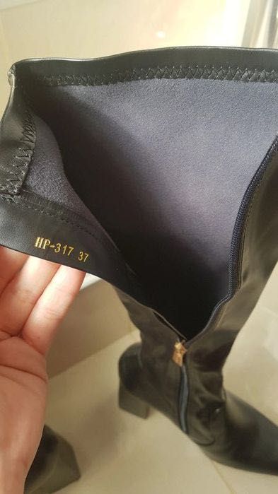 Cizme dama negre din piele ecologica