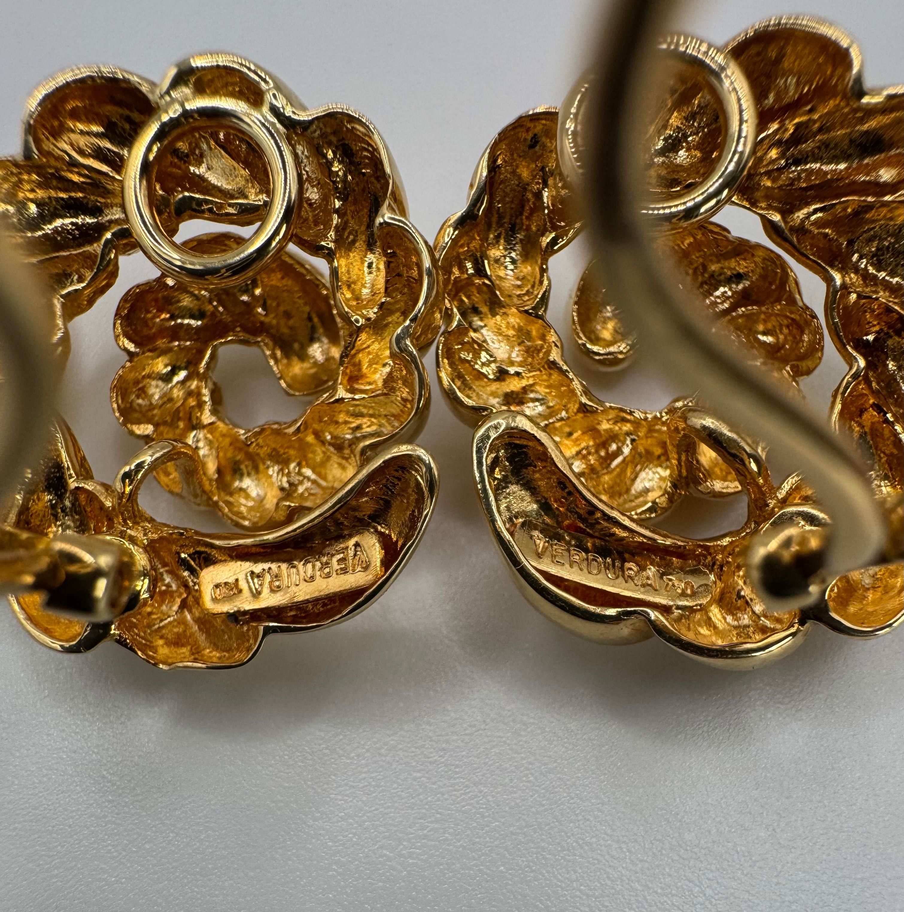 VERDURA златни обеци (щипки за уши)