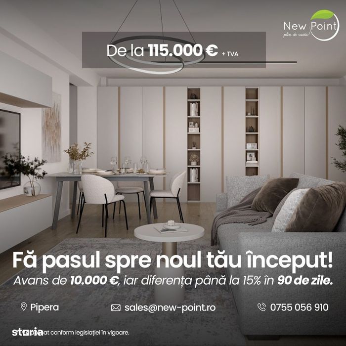 3 camere Pipera - Avans 10.000 euro