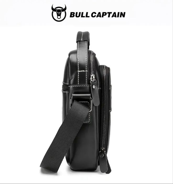 -9%Промоция•Универсална и Стилна черна кожена мъжка чанта Bullcaptain*