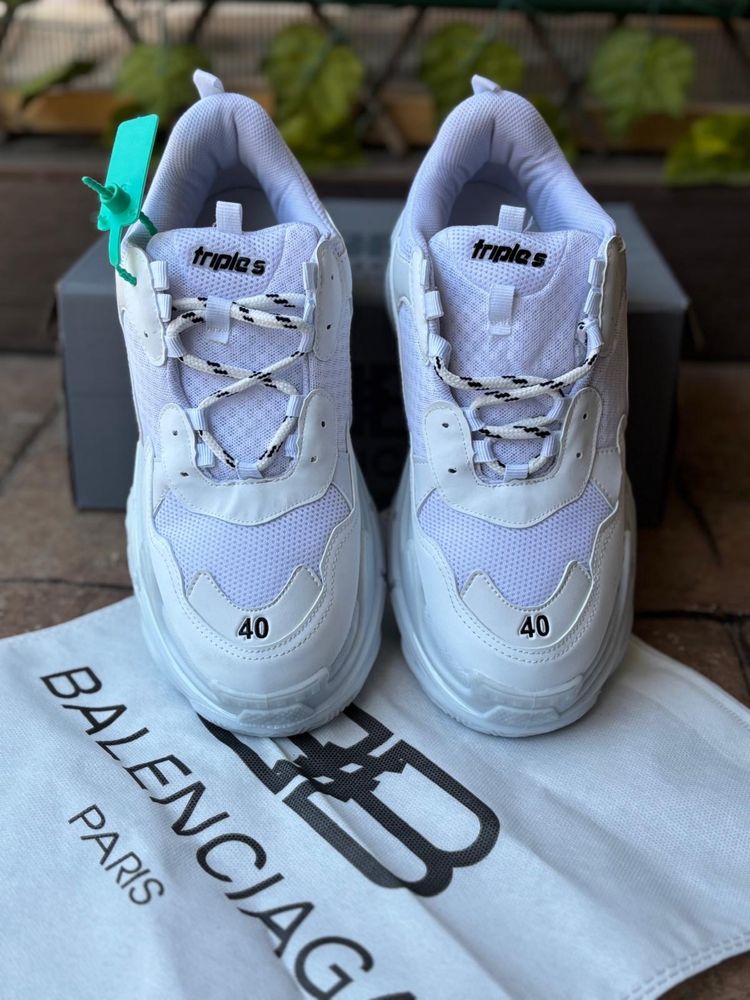 Adidasi Balenciaga Triple S alb Premium