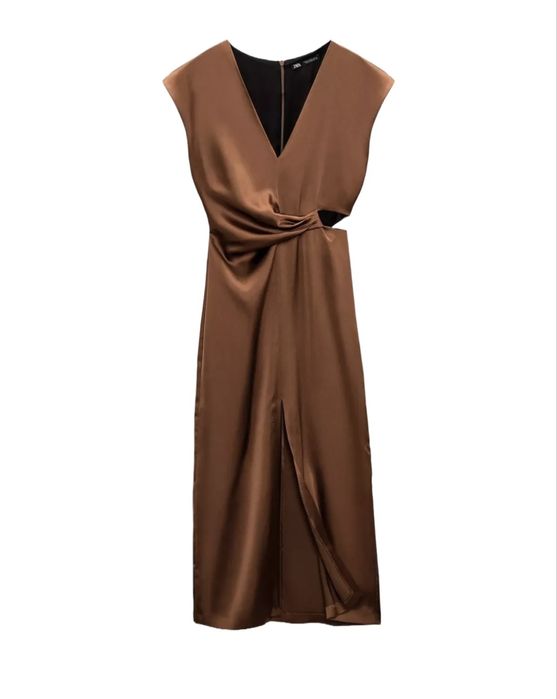 Rochie satin maro