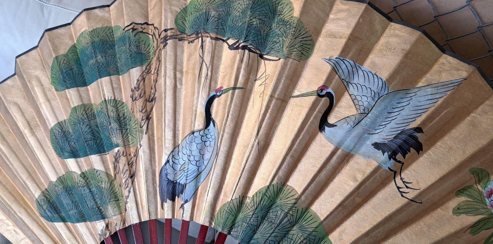 Голямо японско винтидж рисувано ветрило
