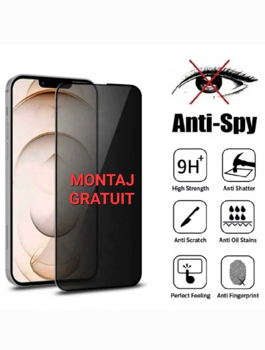 Folie de Sticla Anti-Spy iPhone XR 11 Pro Max 12 13 14 15 16 Plus