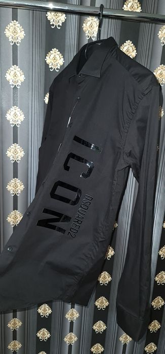 Camasa icon Dsquared2 alb x negru men