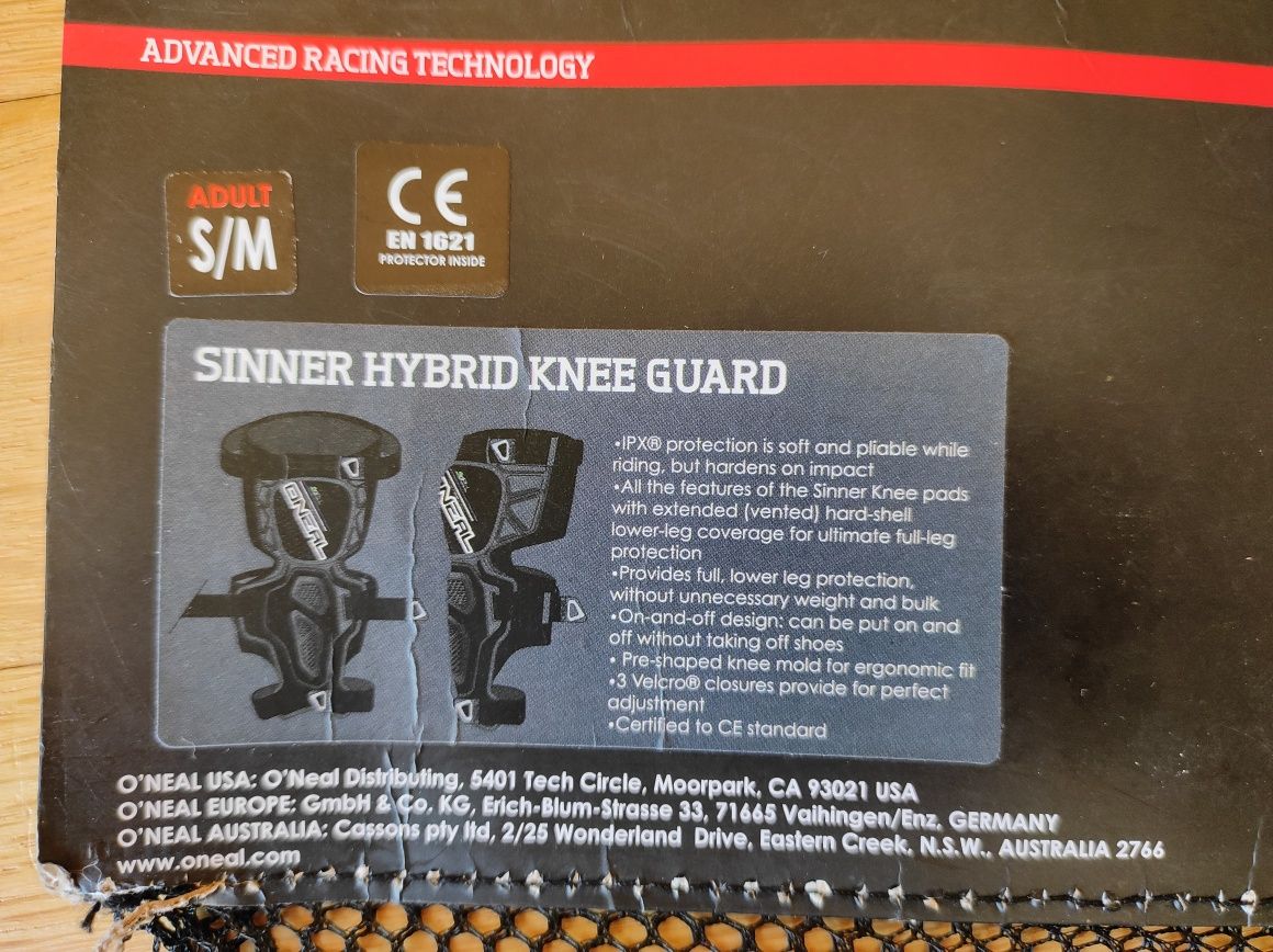 Наколенки O'NEAL SINNER HYBRID за МТБ - Downhill / Enduro размер S/M