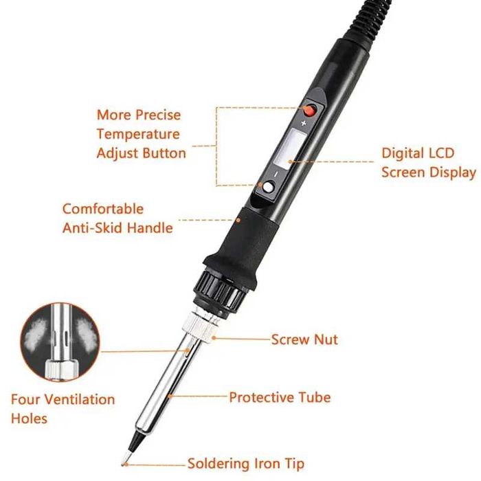 Поялник AIDA A-096, човка 900M, LCD екран, регулиране с бутон