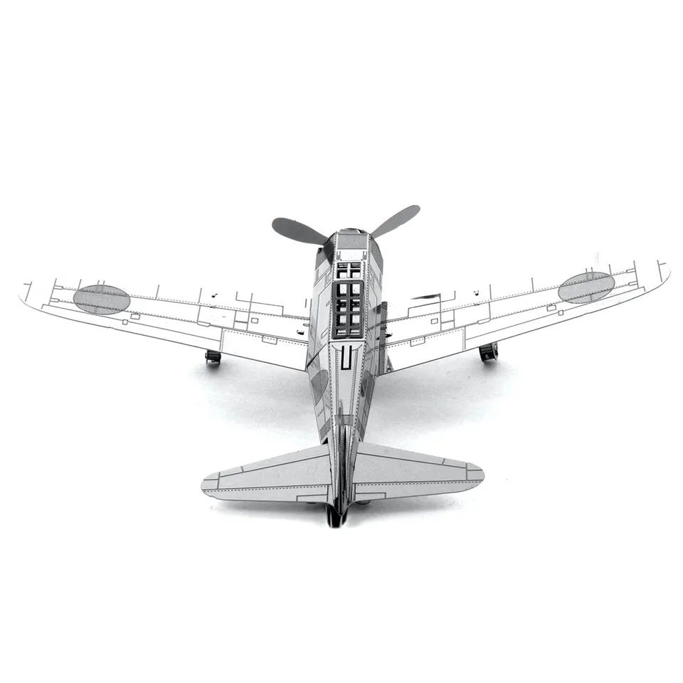 Puzzle 3D metalic Avion Zero. Oțel inoxidabil, nu se desface la manevr