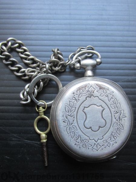 старинен сребърен френски джобен часовник