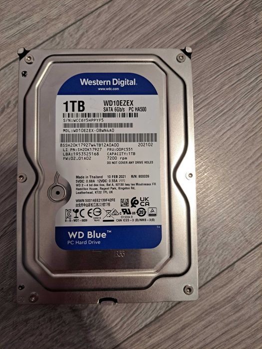 HDD Western Digital Blue 3.5 1TB 7200rpm 64MB SATA3 (WD10EZEX)