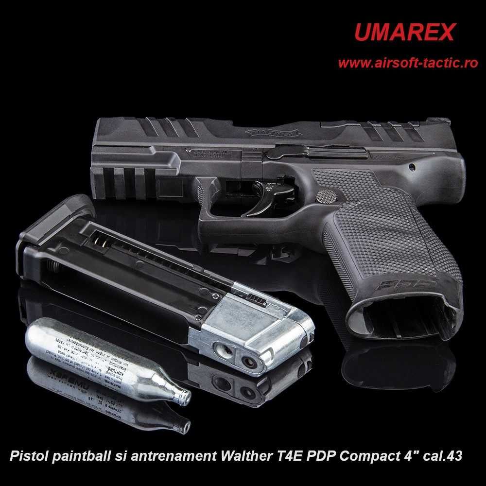 Pistol paintball si antrenament Walther T4E PDP Compact 4" cal.43