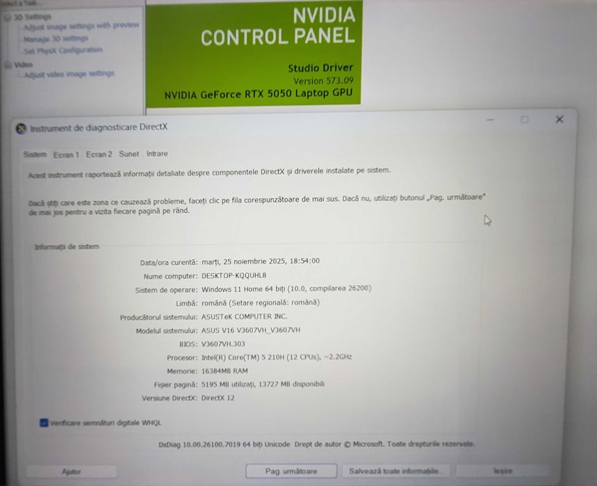 Laptop Nou Asus V360 (Gaming) cu intel core 5 (gen 15) Rtx 5050 de 8GB