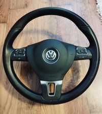 Vand volan VW piele, 3 spite, comenzi, Golf, Passat, Tiguan, Eos, CC.