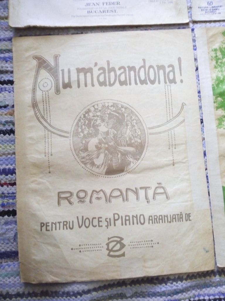 Partitura,Partituri vechi Pian și Voce, Canto ,anii 20,de colectie