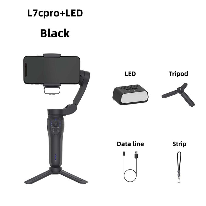 Гимбал триосов за смартфон с магнитен Ai тракер LED светкавица  Gimbal