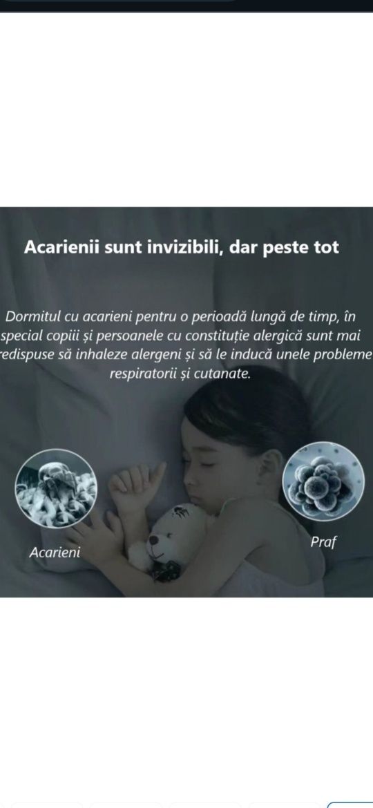 Aspirator wireless pentru acarieni, cu functie de sterilizare prin lum