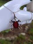 Vechi Lant Argint 835 cu pandantiv piatra carnelian Argint 875 German