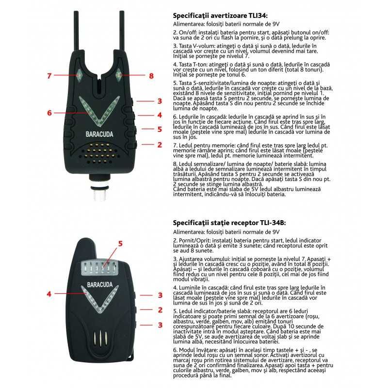 STATIE cu 4 avertizoare wireless TLI34 + si SNAG BARR Baracuda