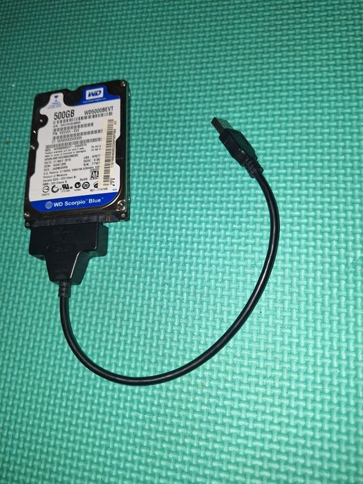 HDD WD 500gb si adaptor USB la SATA 20cm