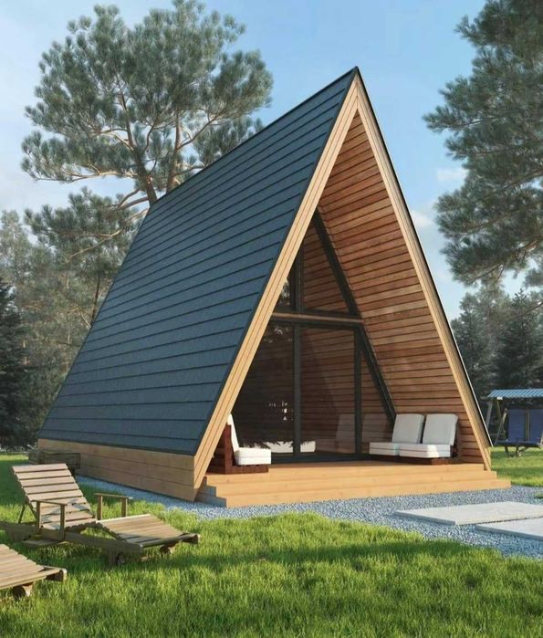 Foisoare, Terase, Case si Cabane stil A-Frame din structura de lemn