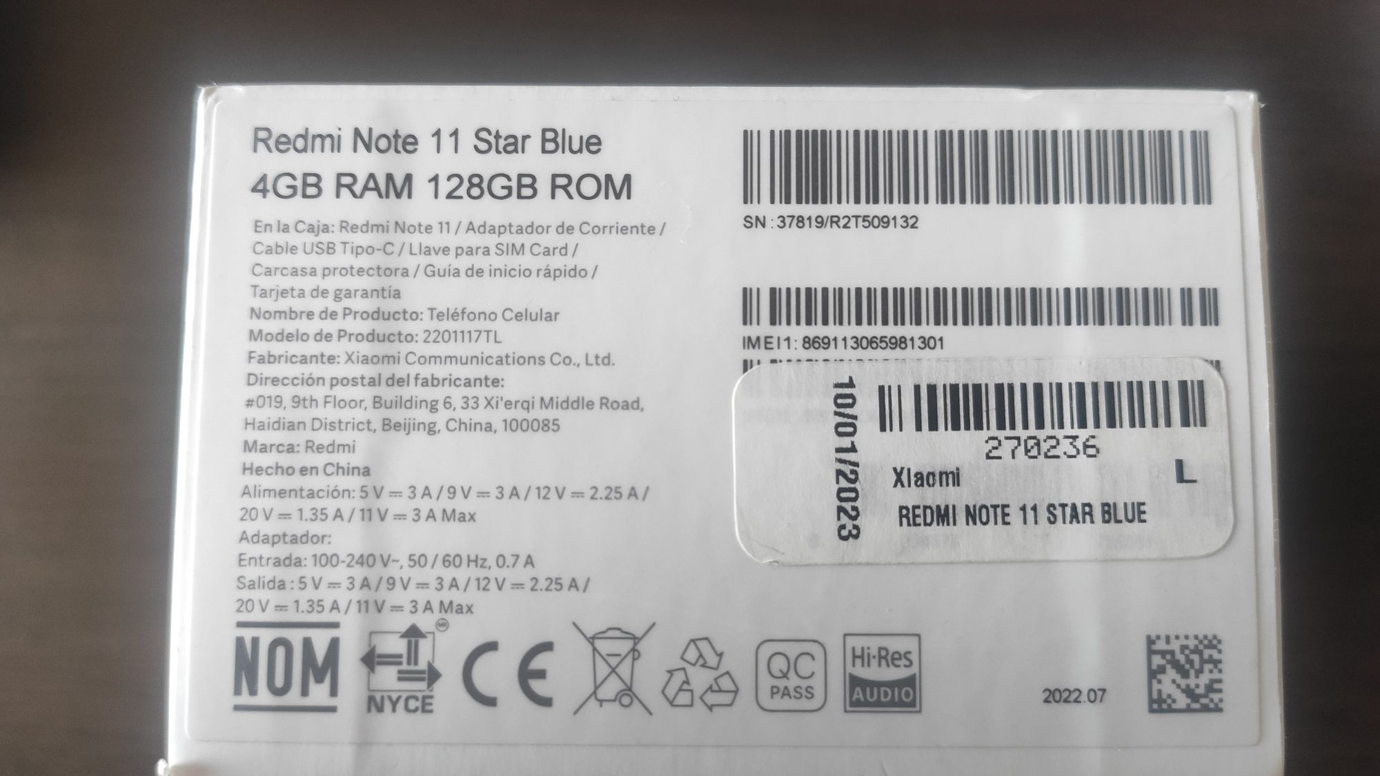 Смартфон Xiaomi Redmi Note 11, 128GB, 4GB RAM, Star Blue