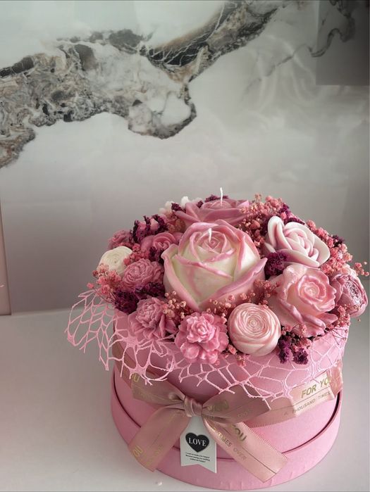 Букет от соеви свещи